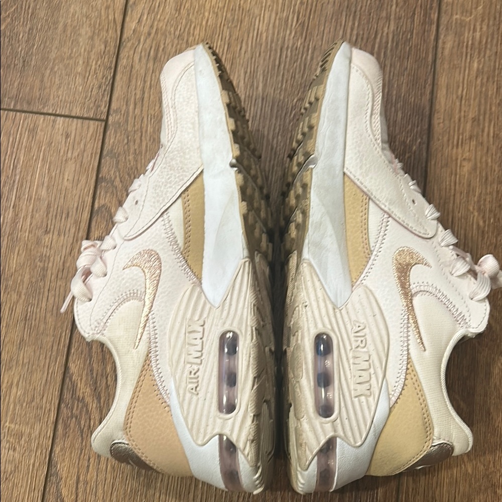 Nike Women's Air Max Sneakers - Cream and Gold - Picture 3 of 4